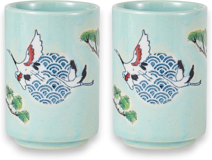 Urban Tokyo Asian Japanese Yunomi Style Handle-less Porcelain Tea Cups Tea Mug by Urban+Tokyo