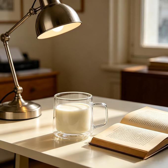 CNGLASS 12oz Glass Coffee Mugs, Double Wall Insulated Glass Cups - Image 8