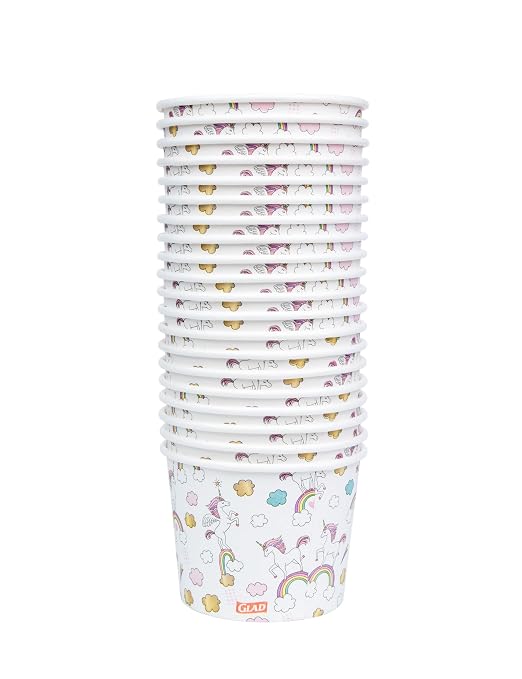 Glad for Kids Unicorns Paper Snack Bowls, Disposable Paper Bowls for-Kids - Image 3