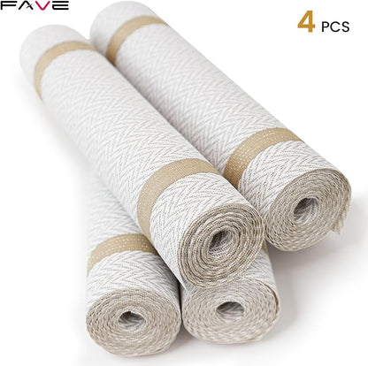 FAVE 4-Pack Woven Vinyl Table Runners, 120x12 Inch White - Image 4
