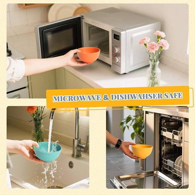 Wheat Straw Small Bowls, Unbreakable Dessert Bowls 8 PCS, 10 OZ Small Plastic - Image 6