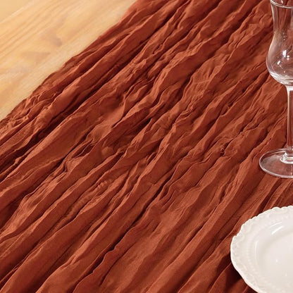 DeZerlor Terracotta Cheesecloth Table Runners 10 Pack Fall Runners | 120Inch - Image 7