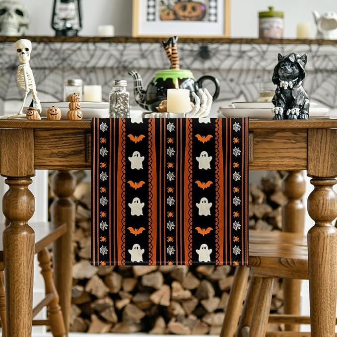 Artoid Mode 210 GSM Halloween Table Runner 13x48 Inch Home Party Decor | Ghosts - Image 2