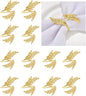 14K Gold Napkin Rings Set of 12, Metal Gold Leaf Napkins Rings Holder Buckles by FAZKAR