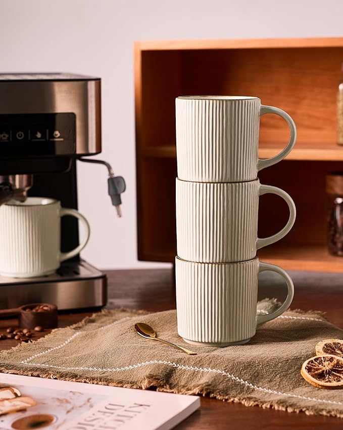 famiware Coffee Mug Set for 6, Star 12 oz Catering Mugs Cup Set - Image 6