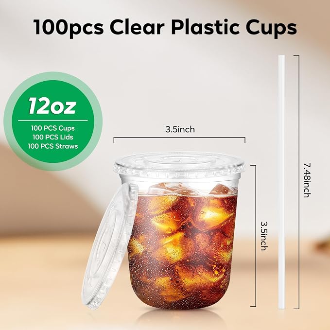 100 Pack 12 oz Plastic Cups - Image 4