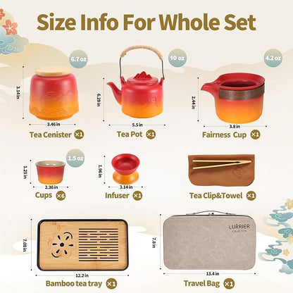LURRIER Gongfu tea sets, Portable Ceramic TeaSet, Asian Tea sets - Image 2