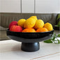 Ceramic Fruit Bowl,11" Black Fruit Bowl for Kitchen Counter, Pedestal Bowl, Kitchen Counter Décor, Key Holder Bowl, Extra Large (Black)