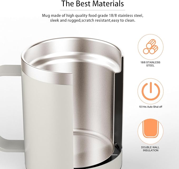 Coffee Warmer with Mug Set, Self Heating Coffee Cup, USB Powered Heated Mug - Image 2