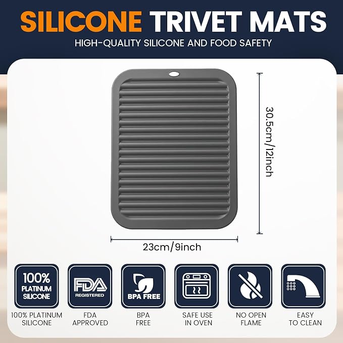 Silicone Trivet Mats 2 Heat Resistant Pot Holders Multipurpose Non-Slip Hot Pads - Image 2