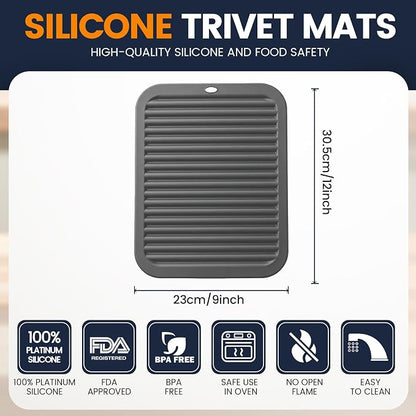 Silicone Trivet Mats 2 Heat Resistant Pot Holders Multipurpose Non-Slip Hot Pads - Image 2