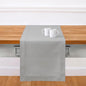 Solino Home Cotton Linen Dining Table Runner Grey Hemstitch, 14 x 144 in | by SolinoHome