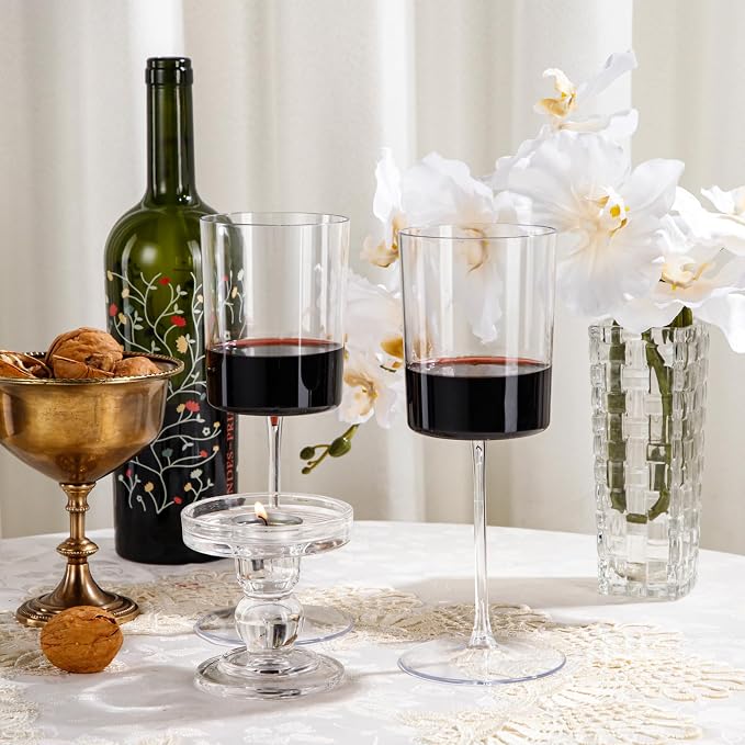Ciaell 12 Pack Clear Plastic Wine Glasses - 14Oz Plastic Wine Glasses - - Image 4