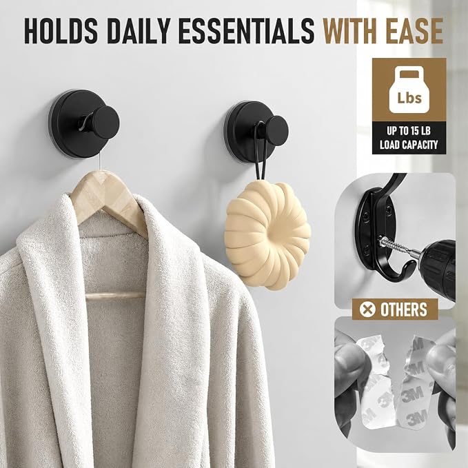 Suction Cup Hooks for Shower, Shower Hooks for Inside Shower, No Drill Bathroom - Image 4
