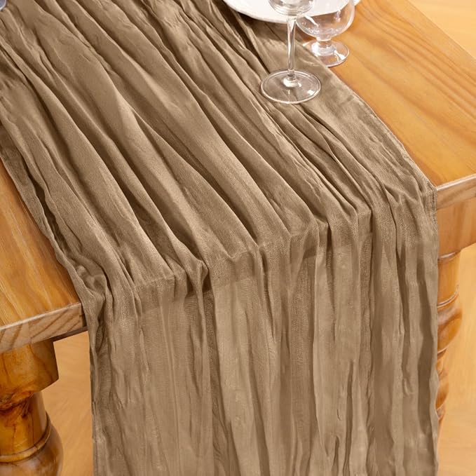DeZerlor Nude Cheesecloth Table Runners 12 Pack Fall Runners | 120Inch Gauze - Image 2