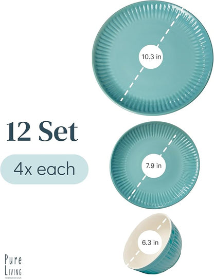 12 Piece Stoneware Dinnerware Set - Image 3