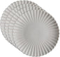 Goodies White Classic Flower Dinner Plates (Set of 4), Handmade Ceramic, Glazed, Dishwasher Safe, Microwave Safe, Petal Shaped Rim Design, Durable, Stackable, Elegant Dinnerware, 10 Inch