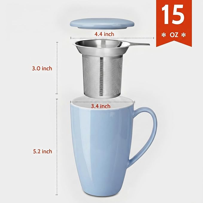 Sweese 15 OZ Porcelain Tea Mug - Image 2
