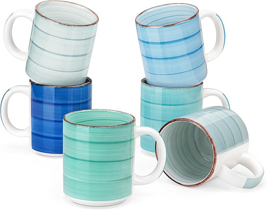 vancasso Bonita Ceramic Coffee Mug Set of 6, 16 Oz Coffee Cups by vancasso