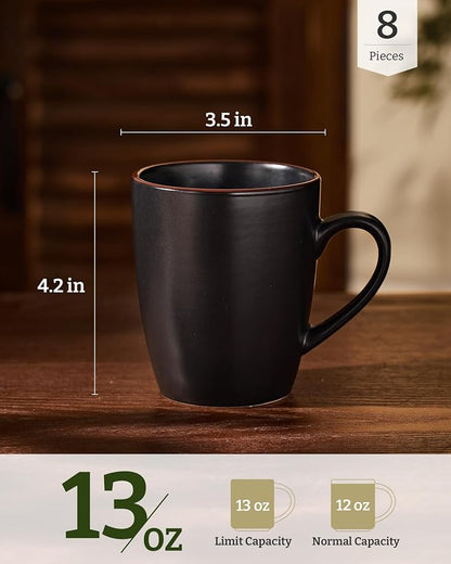 famiware Venus Coffee Mugs Set of 8, 13 oz Ceramic Stoneware Mug Cup Set | - Image 4