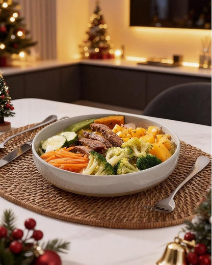 famiware Milkyway 33 oz Pasta Bowls Set of 4, Light Gray | Scratch-Resistant - Image 5
