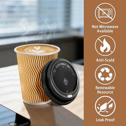 Lamosi 50 Pack 8 oz Disposable Coffee Cups - Image 4