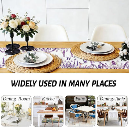 Purple Lavender Floral Butterflies Spring Table Runner, Gifts - Image 5