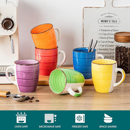 vancasso Bonita 12 Oz Coffee Mugs Set of 6, Ceramic Coffee Cups - Image 4