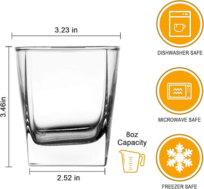 QAPPDA Heavy Base Whiskey Glasses, 8 oz Set of 12, Classic Design, Great Gift - Image 2