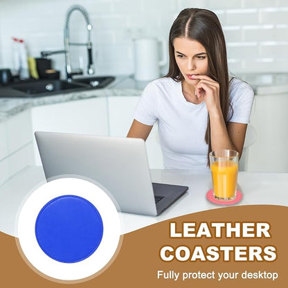 uxcell 5Pcs PU Leather Coasters - Image 6