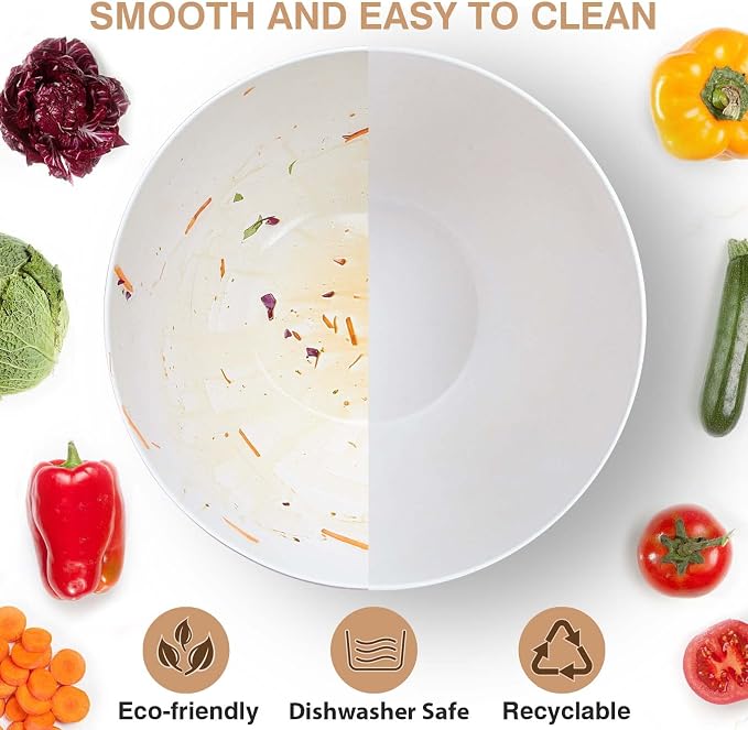 12.6" Extra Large Salad Serving Bowl Set - Image 4