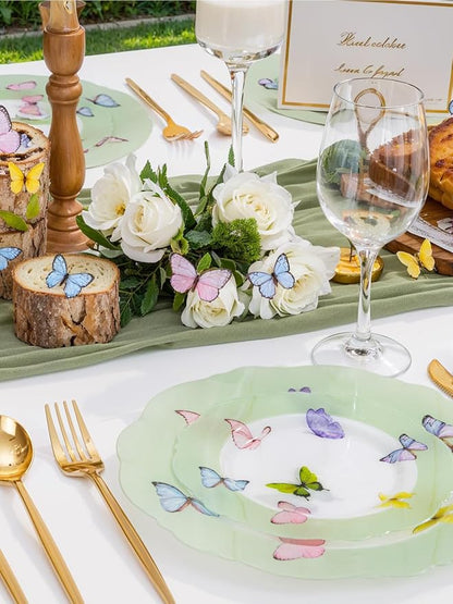 20PCS Green Butterfly Plates - Image 7