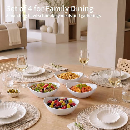 LIFVER 9" Serving Bowls for Wedding Decor, 36 OZ Porcelain Serving Dishes for - Image 6