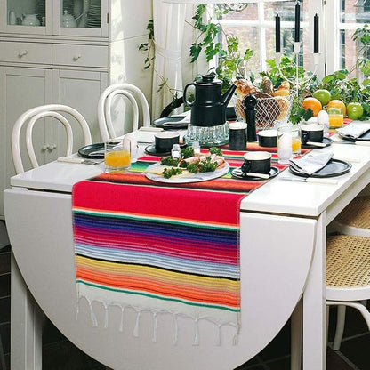 Fowecelt Mexican Serape Table Runner 14 x 84 Inch - Image 5