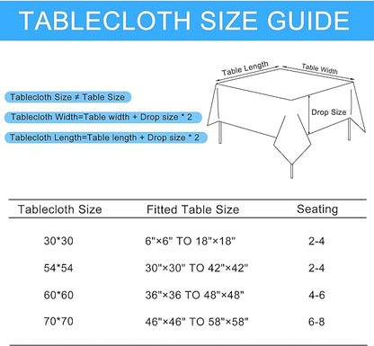 Hiasan Faux Linen Square Tablecloth - Wrinkle and Stain Resistant Washable Table Cloth for Kitchen Dining Room Holiday Table Cover for Party Dinner, Grey, 30 x 30 Inch