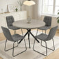 44" Round Dining Table with Cozy Chair Set for 4, Modern Mid-Century Dining Table Set of 4, Dinette Sets with Metal Leg for Kitchen Dining Room Apartment(Gray Table + Gray Chairs)