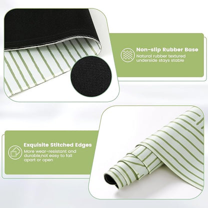 iCasso Green Desk Matt for Desktop, Cute Desk Pad Mat, Large Mouse Pad, Anti-Slip Big Mousepad with Stitched Edges, Keyboard Pad for Computer(Green)
