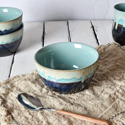 Stoneware Cereal Bowls Set of 4, 26 Oz, Soup Bowls - Image 5