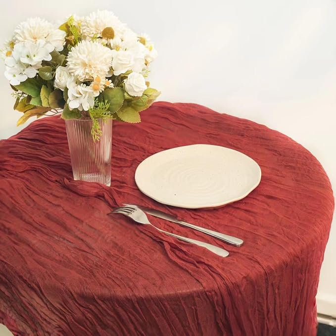 12 Pcs Terracotta Cheesecloth Table Runner 13ft Boho Gauze Cheesecloth Table - Image 4