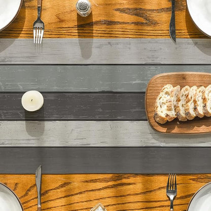 Artoid Mode Grey Retro Rustic Wood Texture Table Runner, Seasonal Kitchen - Image 3