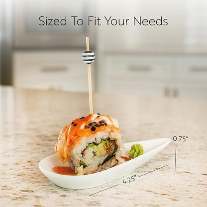 Restaurantware-4.3 Inch x 2 Inch Porcelain Tasting Spoons, 10 Teardrop Shape Porcelain Spoons - Microwave-Safe, Oven-Safe, White Tasting Spoon, Chip-Resistant, For Appetizers