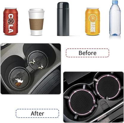 4 Pack Car Coasters, Universal Vehicle Bling Car Coaster, Cute Rhinestone - Image 4