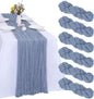 6 Pack Dusty Blue Cheesecloth Table Runner 35 x 120 Inch | Boho Gauze Fabric by RestfulGlow
