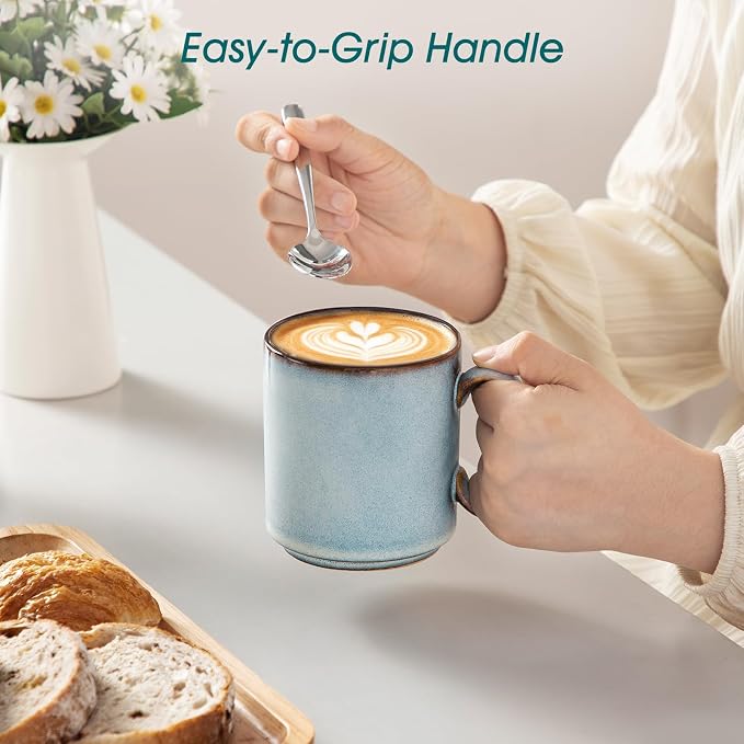 vancasso ONION Ceramic Coffee Mugs Set of 6, 16 Oz Coffee Cups - Image 5