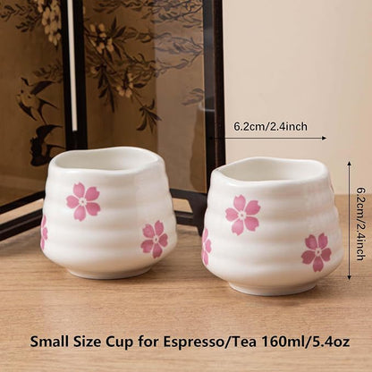 4pcs Japanese Tea Cup Set – Mini Size Cup 5OZ Ceramic Matcha Cup, Handless - Image 4