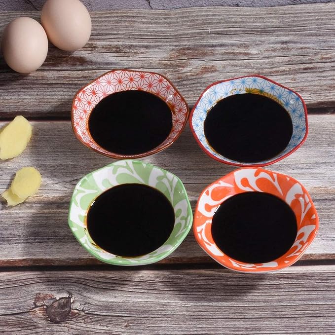 Ceramic Dipping Bowls Set of 4, 10.5cm Small Sauce Dishes, Nordic Style - Image 3
