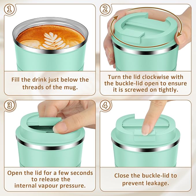 KETIEE 12oz Coffee Mug: Vacuum Insulated Coffee Cup - Image 8