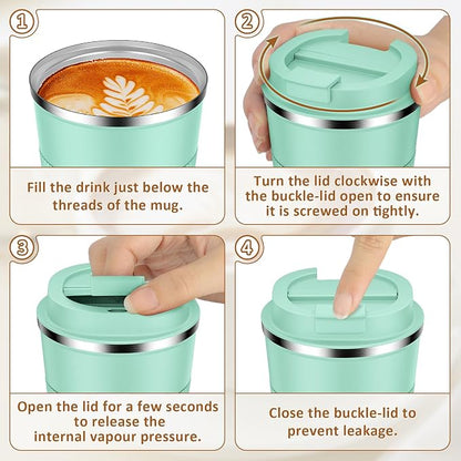 KETIEE 12oz Coffee Mug: Vacuum Insulated Coffee Cup - Image 8