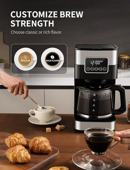 SHARDOR 10-Cup Programmable Coffee Maker, Regular & Strong Brew Drip Coffee - Image 3