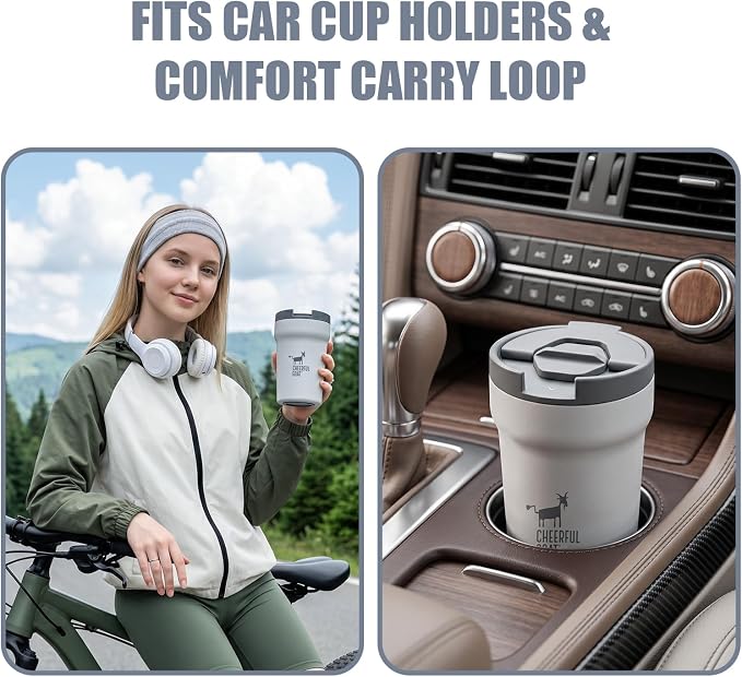 CHEERFUL GOAT Travel Coffee Mug – Stainless Steel Ceramic Lined Mug Insulated - Image 8